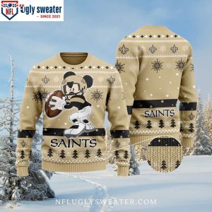 New Orleans Saints Mickey Mouse Football Ugly Xmas Sweater