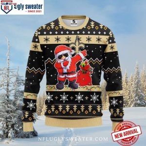 New Orleans Saints Santa Dabbing Ugly Christmas Sweater