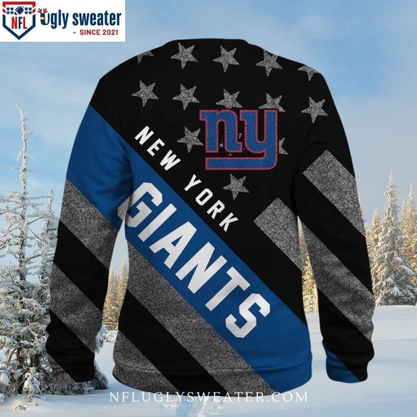 New York Giants American Flag Pattern Ugly Sweater – United Team Festivity