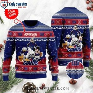 New York Giants Donald Duck Mickey Mouse Goofy Ugly Christmas Sweater