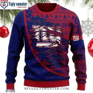 New York Giants Logo Snowflake Ugly Sweater – Winter Fan Pride