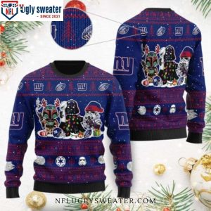 New York Giants Star Wars Chibi Characters Ugly Christmas Sweater