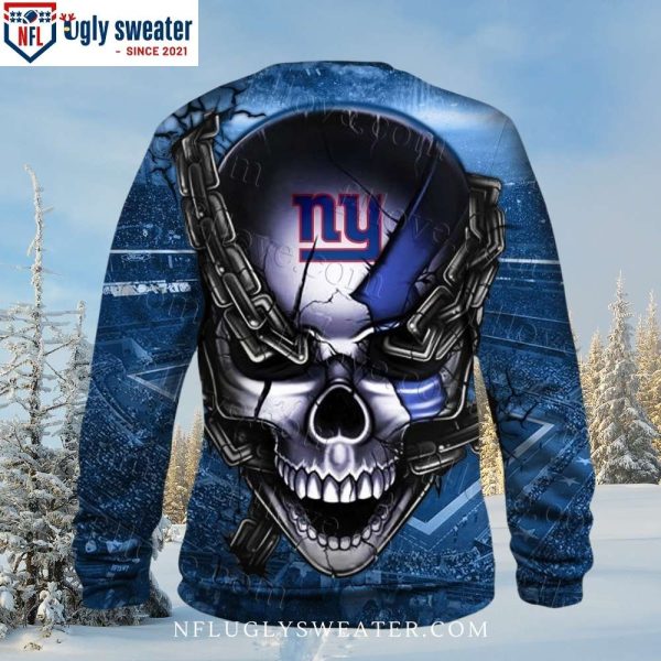 New York Giants Ugly Sweater – Cool Skull Graphic Edition