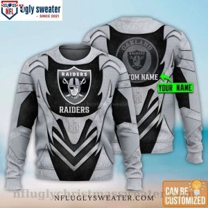 Nfl Customize Your Name Raiders Ugly Christmas Sweater – Ideal Gift For Him