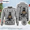 Santa Claus And Las Vegas Raiders Logo Print Ugly Christmas Sweater – Gifts For Fans