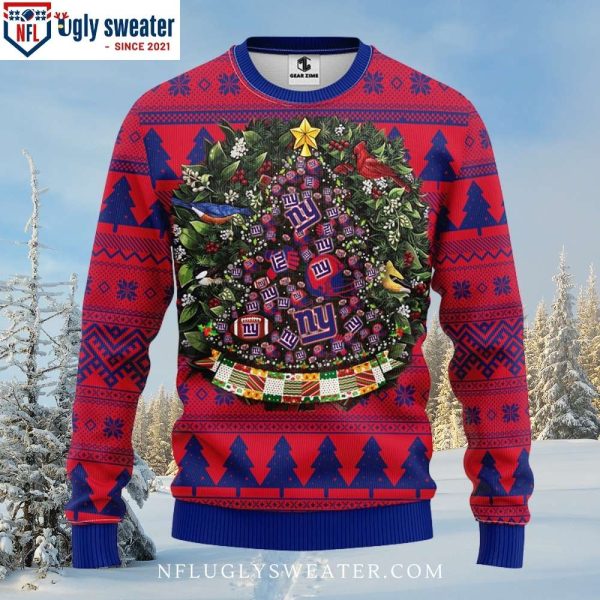 Ny Giants Christmas Sweater – Featuring Christmas Tree Ball Graphic