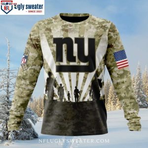 Ny Giants Christmas Sweater With Veteran Design – Proud Supporter