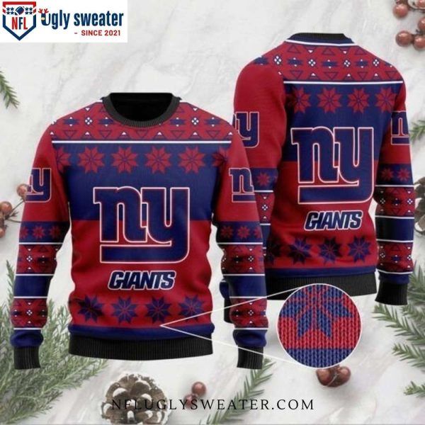 Ny Giants Logo Snowflake Ugly Sweater – Winter Fanwear With Team Pride