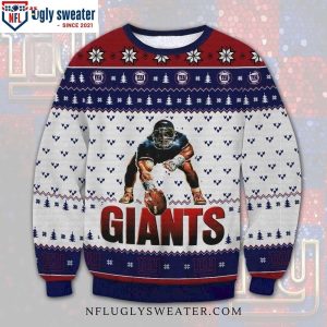 Ny Giants Player Graphic Design Ugly Christmas Sweater