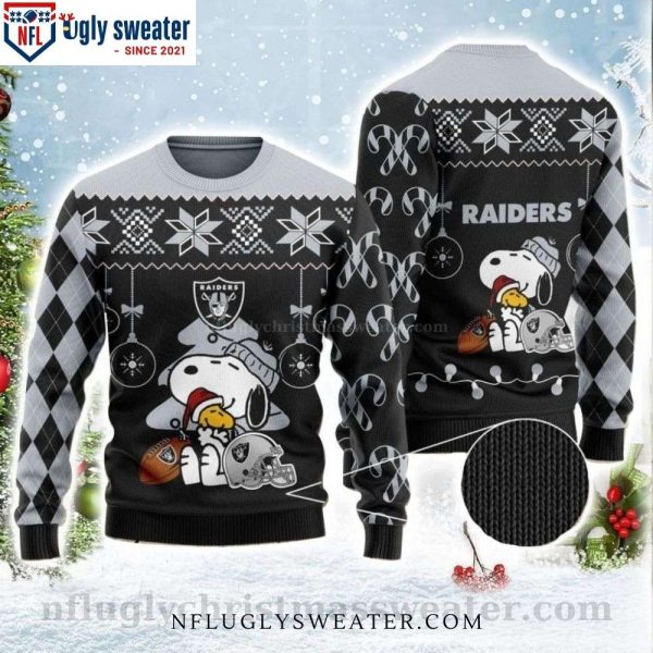 Oakland Raiders Shristmas Sweater – Snoopy And Snowflake Edition – Ideal For Fans