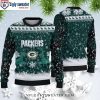 Personalized Green Bay Packers Snoopy Ugly Christmas Sweater For Fans