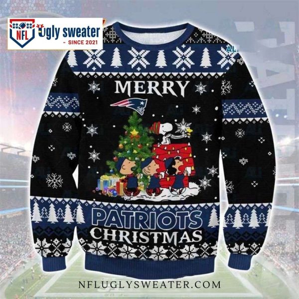 Patriots Logo Print Ugly Christmas Sweater – Lovely Snoopy Graphics