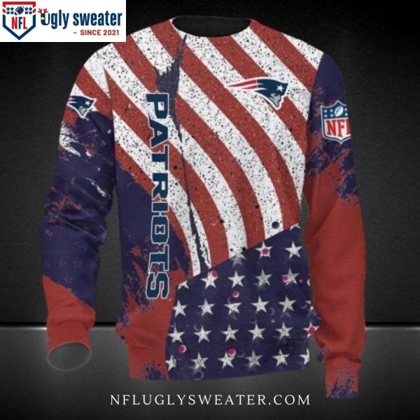 Patriots Ugly Christmas Sweater – Patriotic American Flag Design For Fans