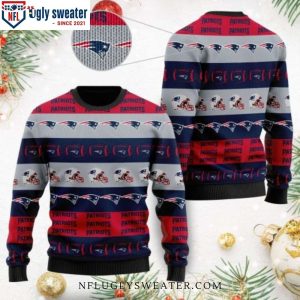 Patriots Ugly Xmas Sweater – NFL Helmet Symbols Design