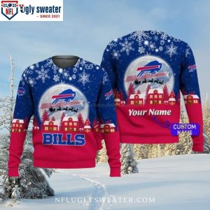 Personalized Buffalo Bills Christmas Sweater – Logo Print With Festive Santa Claus