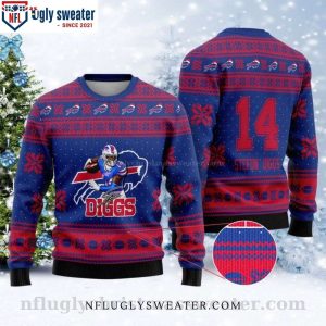 Personalized Buffalo Bills Logo Print Sweater – Stefon Diggs Edition