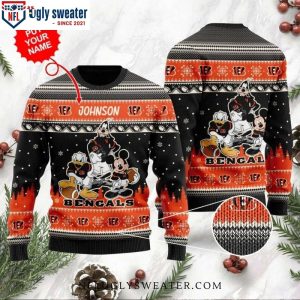 Personalized Cincinnati Bengals Disney Ugly Christmas Sweater