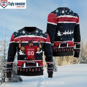 Personalized Houston Texans Football Player Christmas Sweater