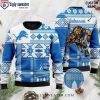 Detroit Lions Ugly Christmas Sweater With Honolulu Blue Print