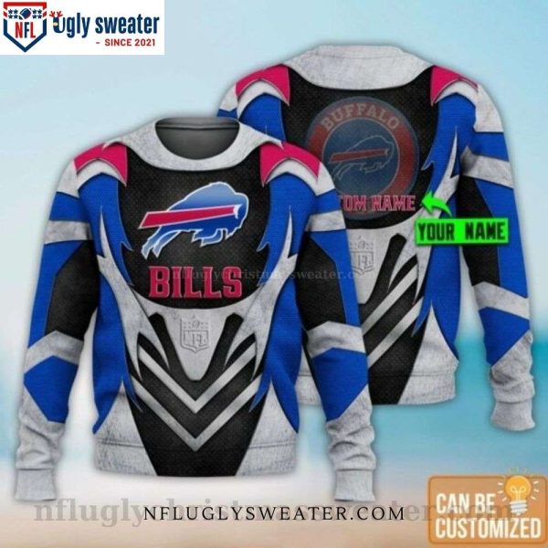 Personalized Men’s Buffalo Bills Ugly Christmas Sweater – Logo Printed For Him