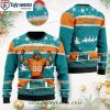 Personalized Miami Dolphins Ugly Christmas Sweater Rugby Stadium Motifs