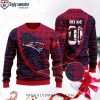 Unique Patriots Football Logo Custom Name Ugly Christmas Sweater