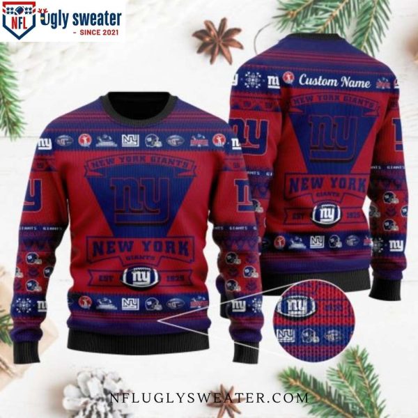 Personalized Ny Giants Football Team Logo Ugly Christmas Sweater