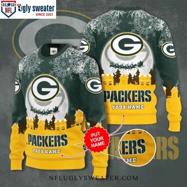 Personalized Packers Passion – Ugly Christmas Sweater With Custom Name