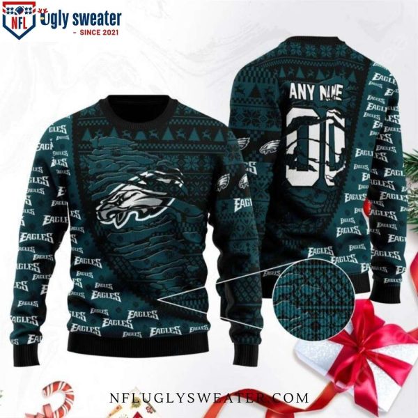 Personalized Philadelphia Eagles Logo Print Ugly Christmas Sweater – Gifts For Him