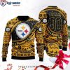 Pittsburgh Steeler Nation’s Winter Diamond Pattern Sweater – Christmas Edition