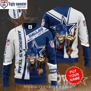 Personalized Skull Design Dallas Cowboys Ugly Christmas Sweater