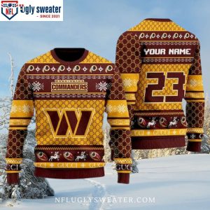 Personalized Washington Commanders Ugly Xmas Sweater With Name And Number