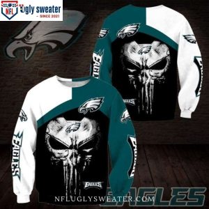 Philadelphia Eagles Skull All Over Print Ugly Christmas Sweater