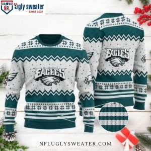 Philly Eagles Frosty Fashion – Logo Print Ugly Christmas Sweater