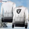 NFL Ugly Christmas Sweater with Raiders Logo Print – Perfect Gift for Him – Custom Name And Number Edition