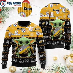 Pittsburgh Steelers Baby Yoda Ugly Christmas Sweater For American Football Fans