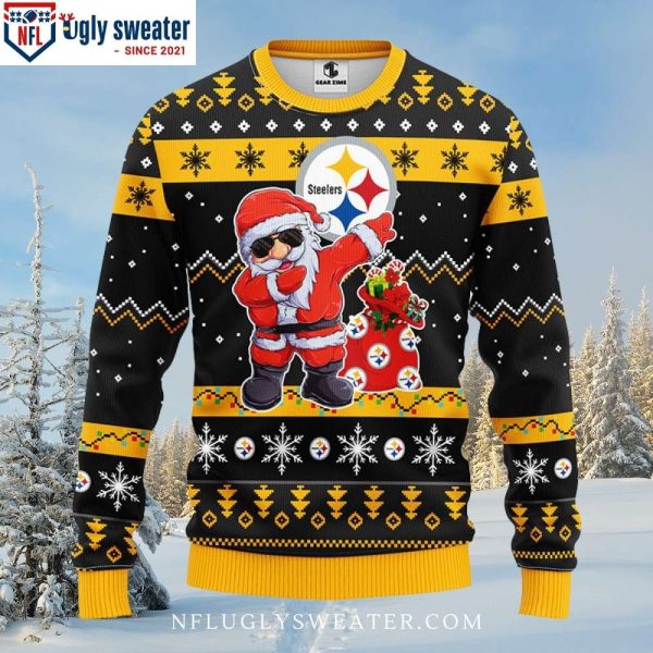 Pittsburgh Steelers Christmas Gifts – Dabbing Santa Xmas Sweater