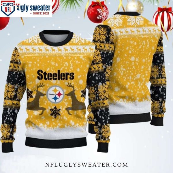 Pittsburgh Steelers Cool Reindeer Logo Print Sweater