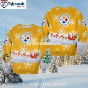 Pittsburgh Steelers Gifts For Fans – Snowman and Reindeer Sweater