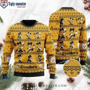 Pittsburgh Steelers Holiday Fun With Mickey – Logo Print Ugly Sweater