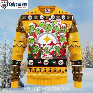 Pittsburgh Steelers Logo Print 12 Grinch Xmas Day Sweater