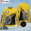 Pittsburgh Steelers Logo Print Holly Berry Ugly Christmas Sweater