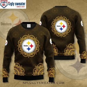 Pittsburgh Steelers Logo Print Mandala Motifs Ugly Christmas Sweater