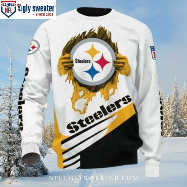 Pittsburgh Steelers Symbol Hidden Ugly Christmas Sweater