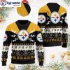 Pittsburgh Steelers Snowman And Reindeer Ugly Christmas Sweater