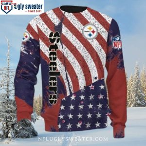 Pittsburgh Steelers Ugly Sweater – American Flag Theme For Fans