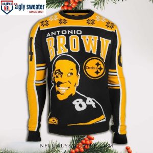 Player Antonio Brown 84 Pittsburgh Steelers Ugly Christmas Sweater