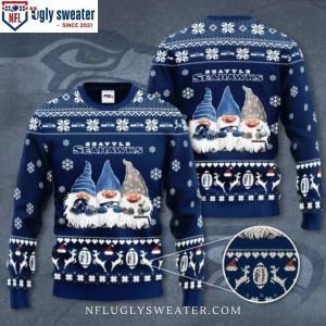 Playful Dwarfs Graphics Snowflake Seattle Seahawks Ugly Christmas Sweater