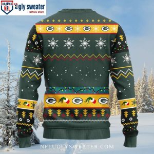 Quirky Graphic 12 Grinch Xmas Day Green Bay Packers Ugly Christmas Sweater 2