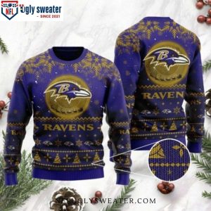 Ravens Christmas Sweater – Enchanting Santa Claus In The Moon Design